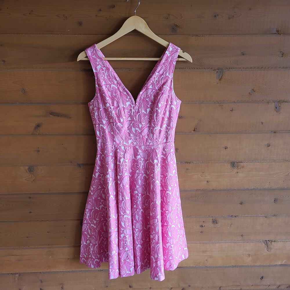 Anthropologie Dress Claribel Feminine Pink Floral 2 Cottage Valentine Vneck Mini - Picture 2 of 6